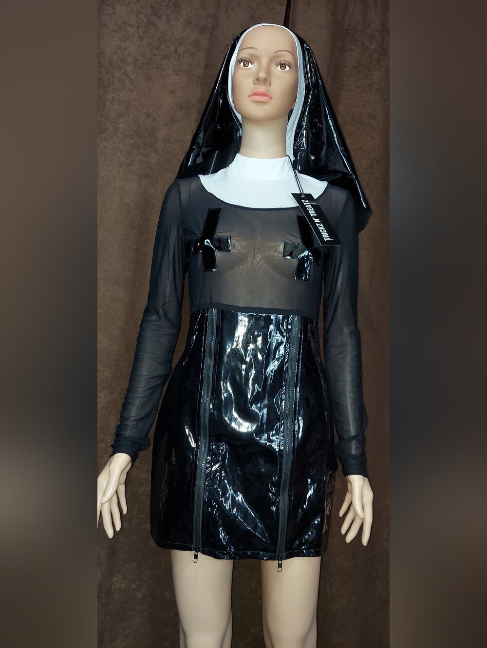 NWT! DOLLS KILL Trickz And Treats Nun Costume With Head Peice